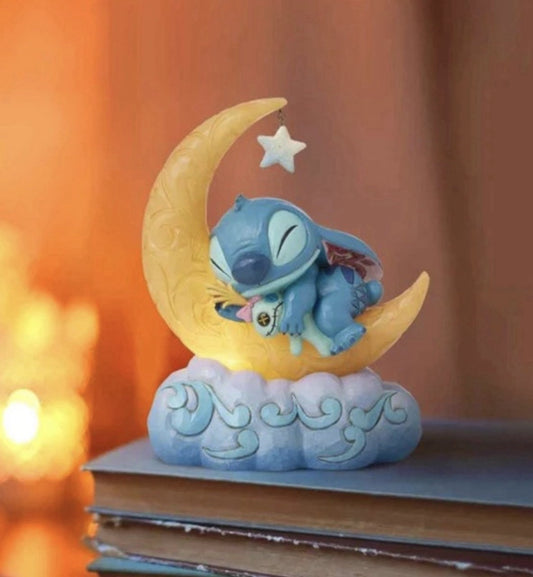 Disney Traditions Stitch & Scrump on Moon Sweet Dreams Light Figurine | Jim Shore | 6016334 | New