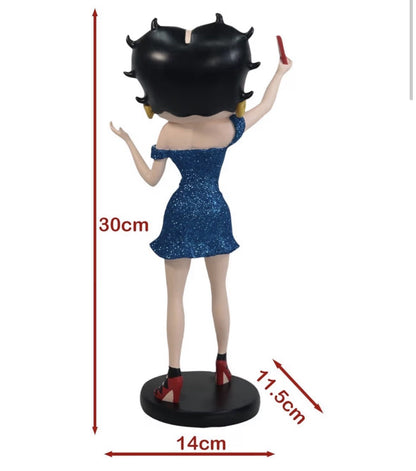 Betty Boop Taking a Selfie 30cm Figurine | Blue Glitter Dress | Fun Betty Boop Collector Gift