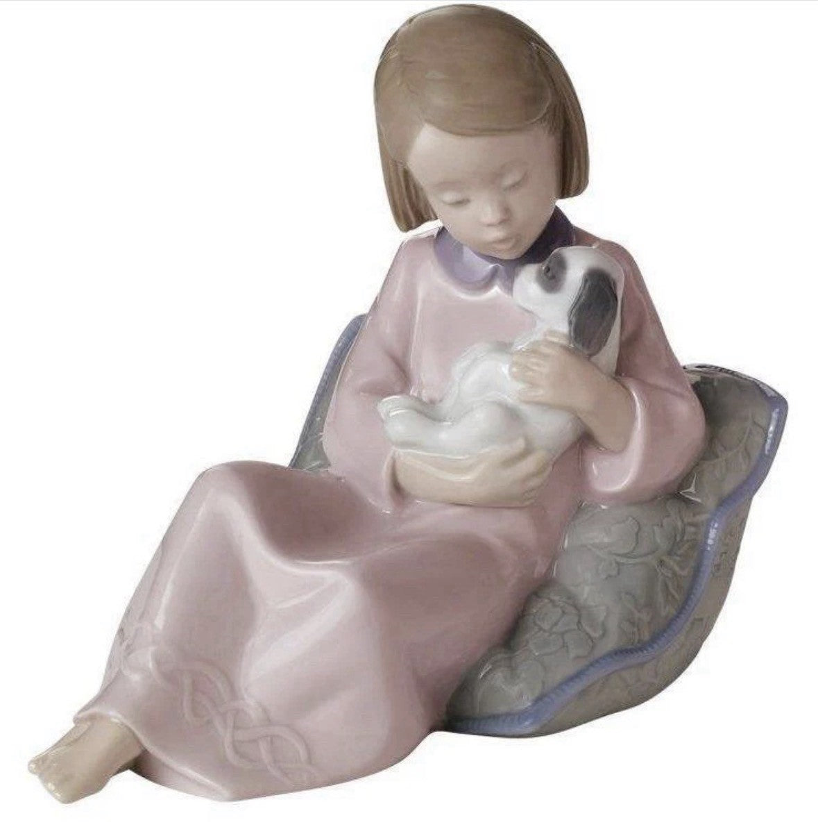 NAO by Lladro True Friends Girl with Dog | Hand-Painted Porcelain Figurine | MPN 02001614 | Made in Spain | New Boxed