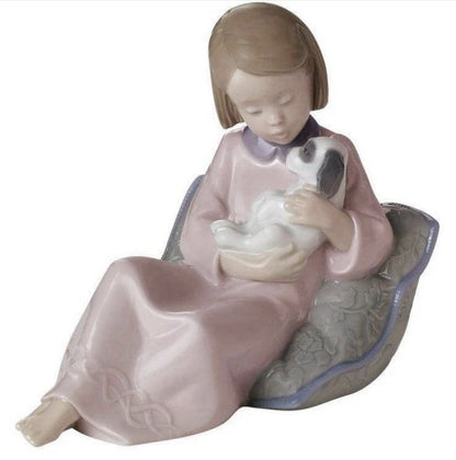 NAO by Lladro True Friends Girl with Dog | Hand-Painted Porcelain Figurine | MPN 02001614 | Made in Spain | New Boxed