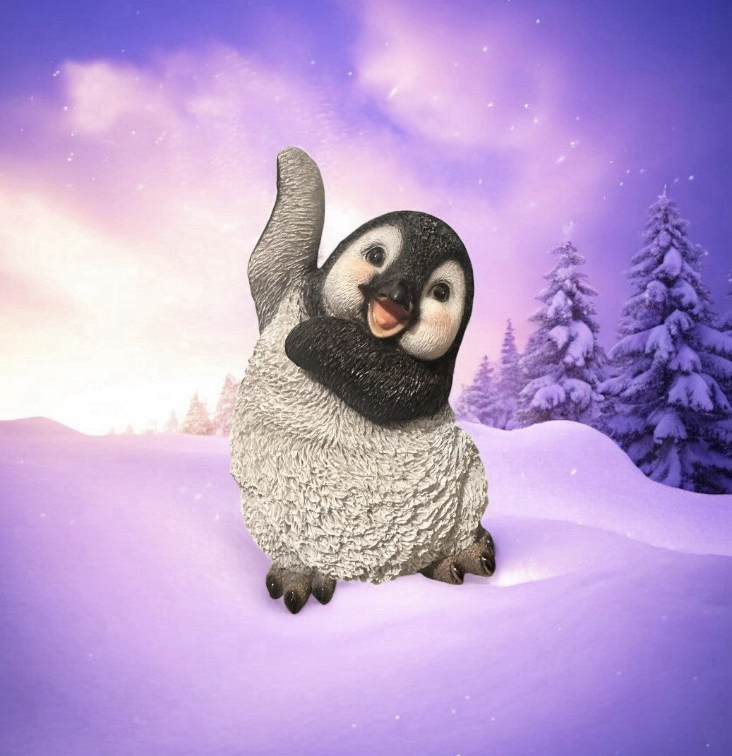 Vivid Arts Dancing Penguin Resin Ornament | XNF-PENG-D | 21cm | Hand Painted | Indoor & Outdoor