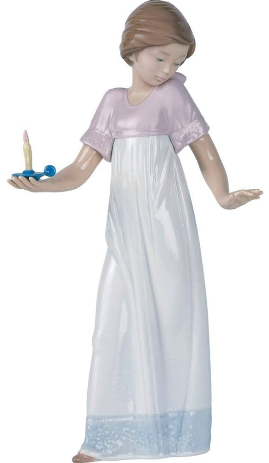 NAO by Lladro Girl with Candle to Light the Way Porcelain Figurine Lladro | Hand-Painted Porcelain Figurine | MPN 02001155 | Made in Spain | New Boxedadro