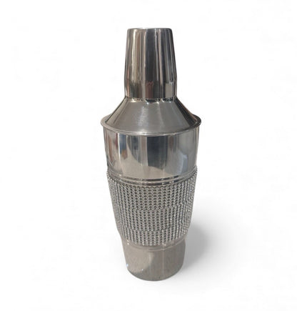 Retro Art Deco Crystal Cocktail Shaker 26cm | Diamanté Stainless Steel | Glamorous Home Bar Gift