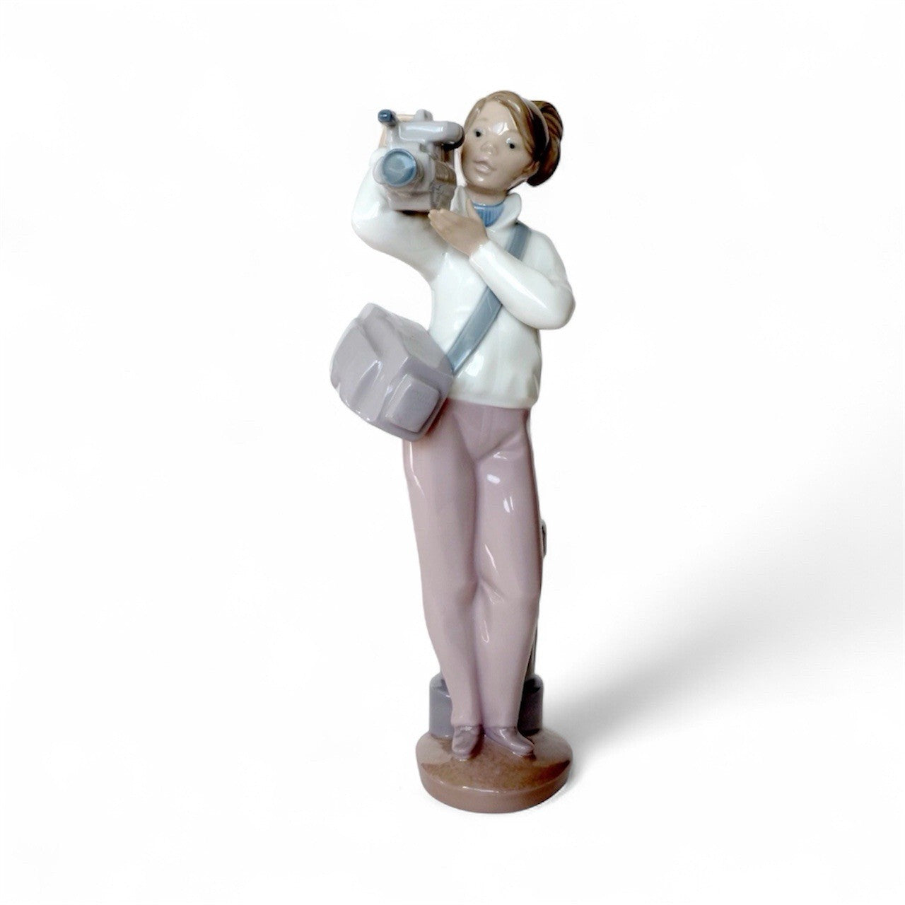 NAO by Lladro TV Reporter Television Camera | Hand-Painted Porcelain Figurine | MPN 01213 | Made in Spain | New Boxed