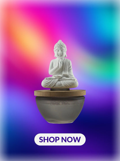 Buddha Aroma Diffuser Gift | Bamboo & White Tea | 100ml Reed Diffuser Figurine | 15cm