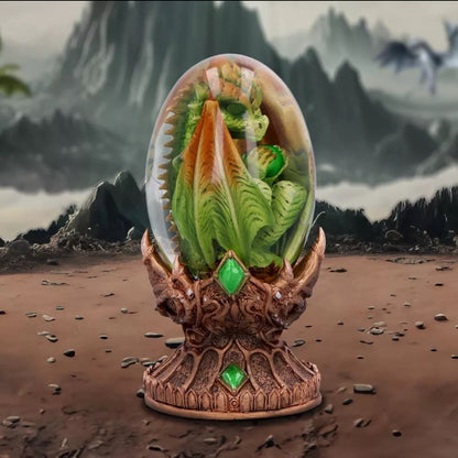 Nemesis Now Elemental Dragonlings Earth Dragon Clear Egg Figurine 12cm | Stand Included B6909C24