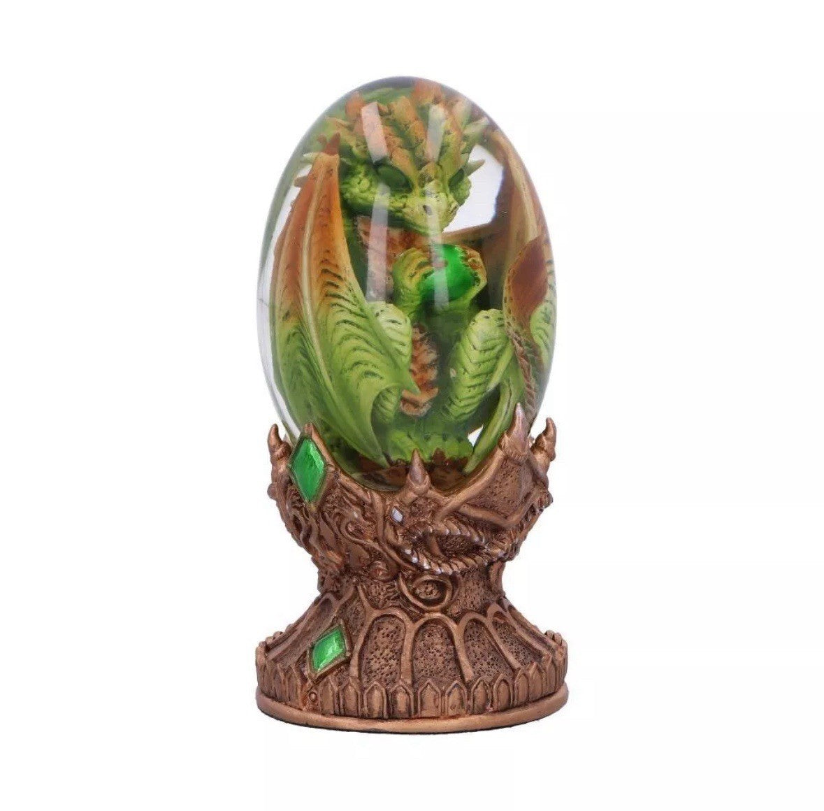 Nemesis Now Elemental Dragonlings Earth Dragon Clear Egg Figurine 12cm | Stand Included B6909C24