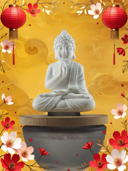 Buddha Aroma Diffuser Gift | Bamboo & White Tea | 100ml Reed Diffuser Figurine | 15cm