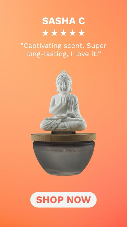 Buddha Aroma Diffuser Gift | Bamboo & White Tea | 100ml Reed Diffuser Figurine | 15cm