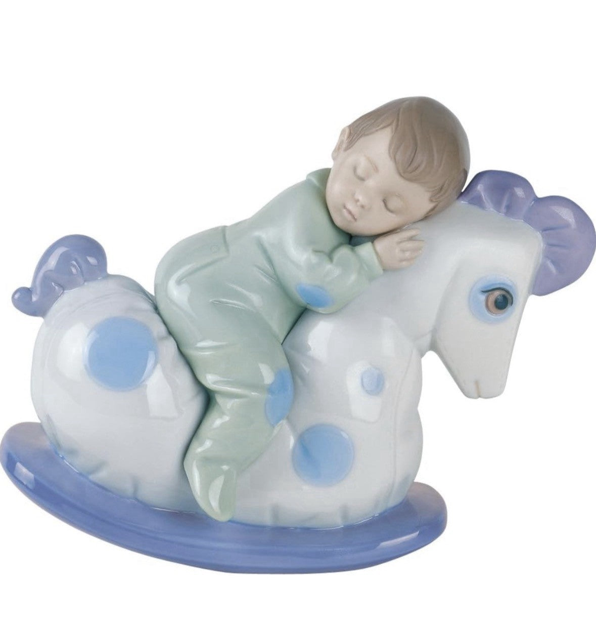 NAO by Lladro Rock Me to Sleep Baby Boy | Hand-Painted Porcelain Figurine | Made in Spain | New Boxed