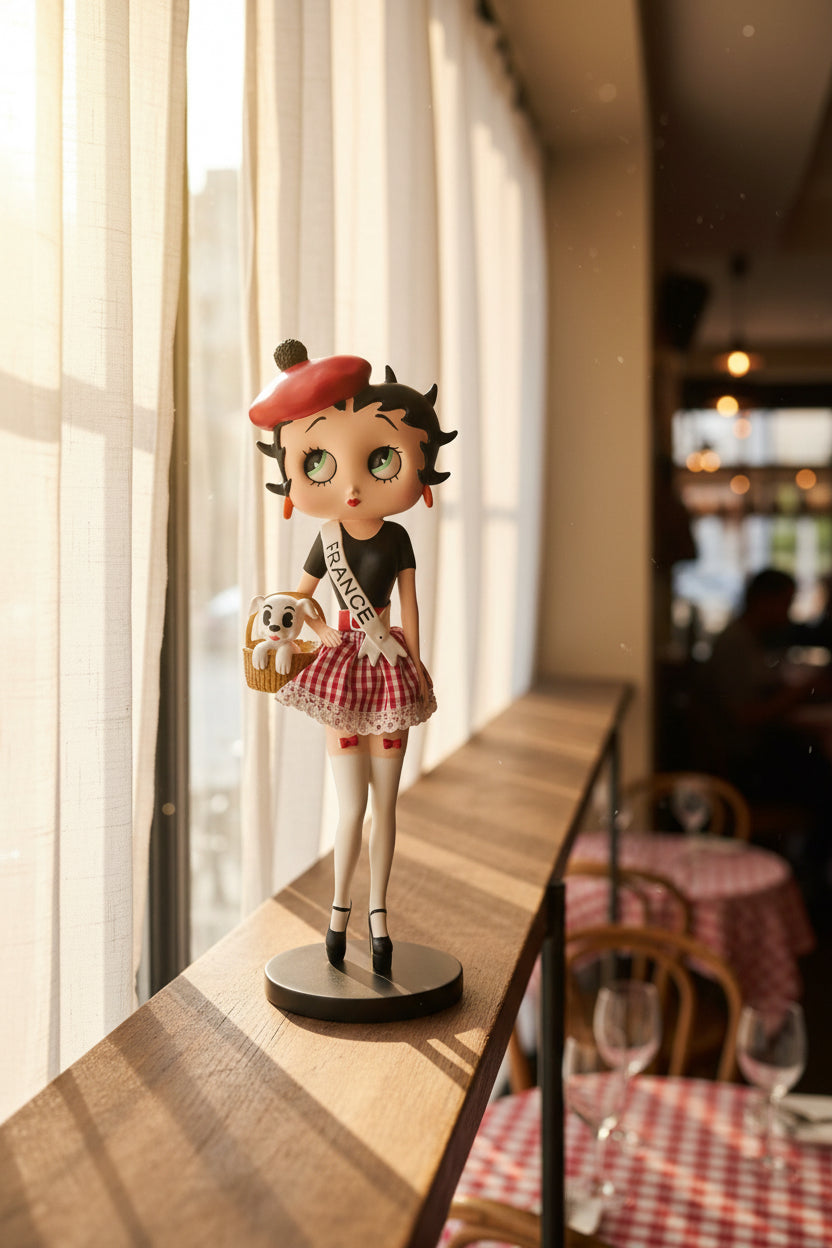 Betty Boop in French Costume 31cm | Fabric Skirt & Pudgy | Unique Betty Boop Gift | MPN 340216