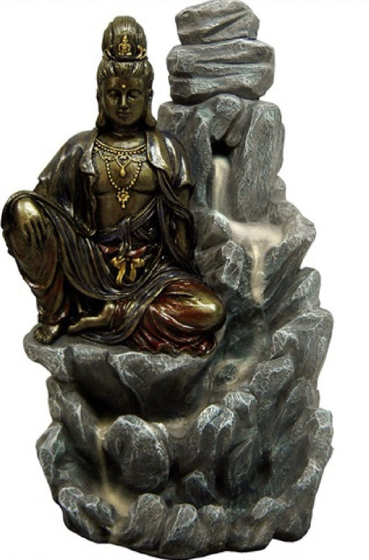 Nemesis Now Backflow Incense Burner Waterfall Guanyin Chinese Mountain 19cm
