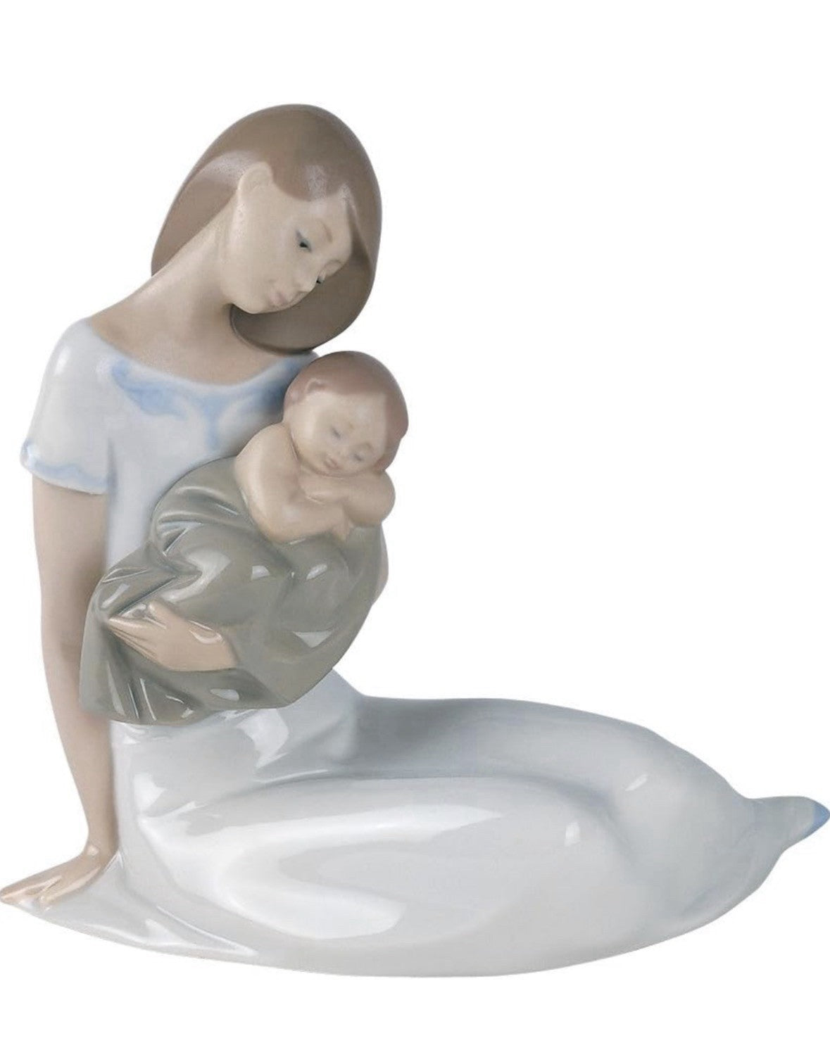 NAO by Lladro Light of My Days Mother and Baby Boy | Hand-Painted Porcelain Figurine | MPN 02001446 | Made in Spain | New Boxed