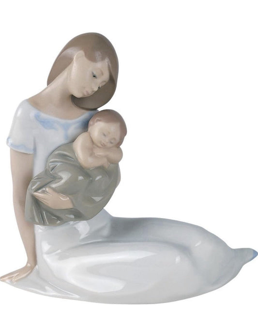 NAO by Lladro Light of My Days Mother and Baby Boy | Hand-Painted Porcelain Figurine | MPN 02001446 | Made in Spain | New Boxed