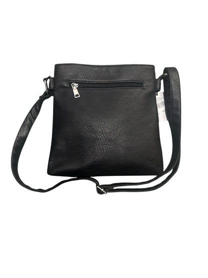 Women's 3D Cat Crossbody Side Bag | Black Faux Leather | 27cm × 27cm | Chrome Accents | 3D World