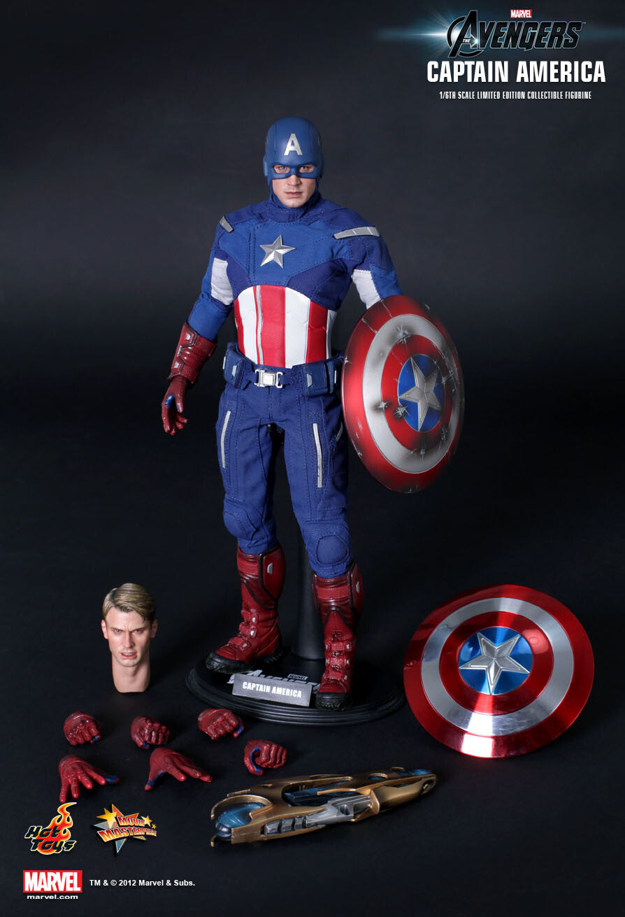 Hot Toys The Avengers Captain America Steve Rogers 1:6 Scale Figure | MMS174 Marvel