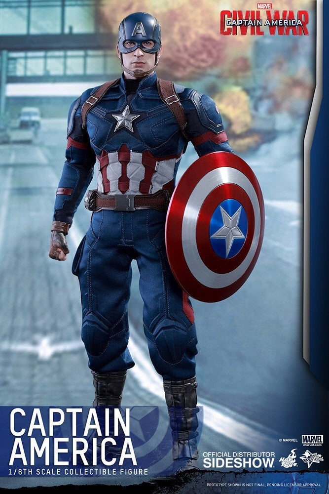 Hot Toys Captain America Civil War 1:6 Scale Figure | Steve Rogers Chris Evans MMS350 Marvel