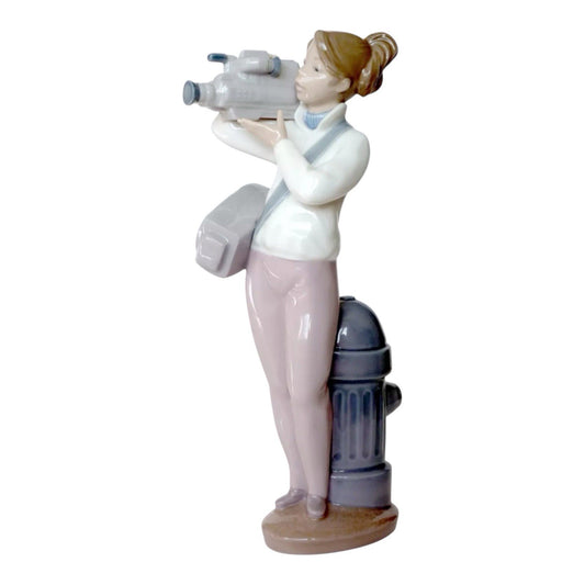 NAO by Lladro TV Reporter Television Camera | Hand-Painted Porcelain Figurine | MPN 01213 | Made in Spain | New Boxed