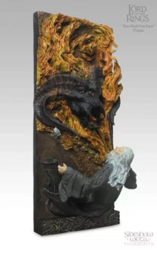 Lord of the Rings You Shall Not Pass Wall Plaque | Sideshow Weta Gandalf Balrog Resin Relief