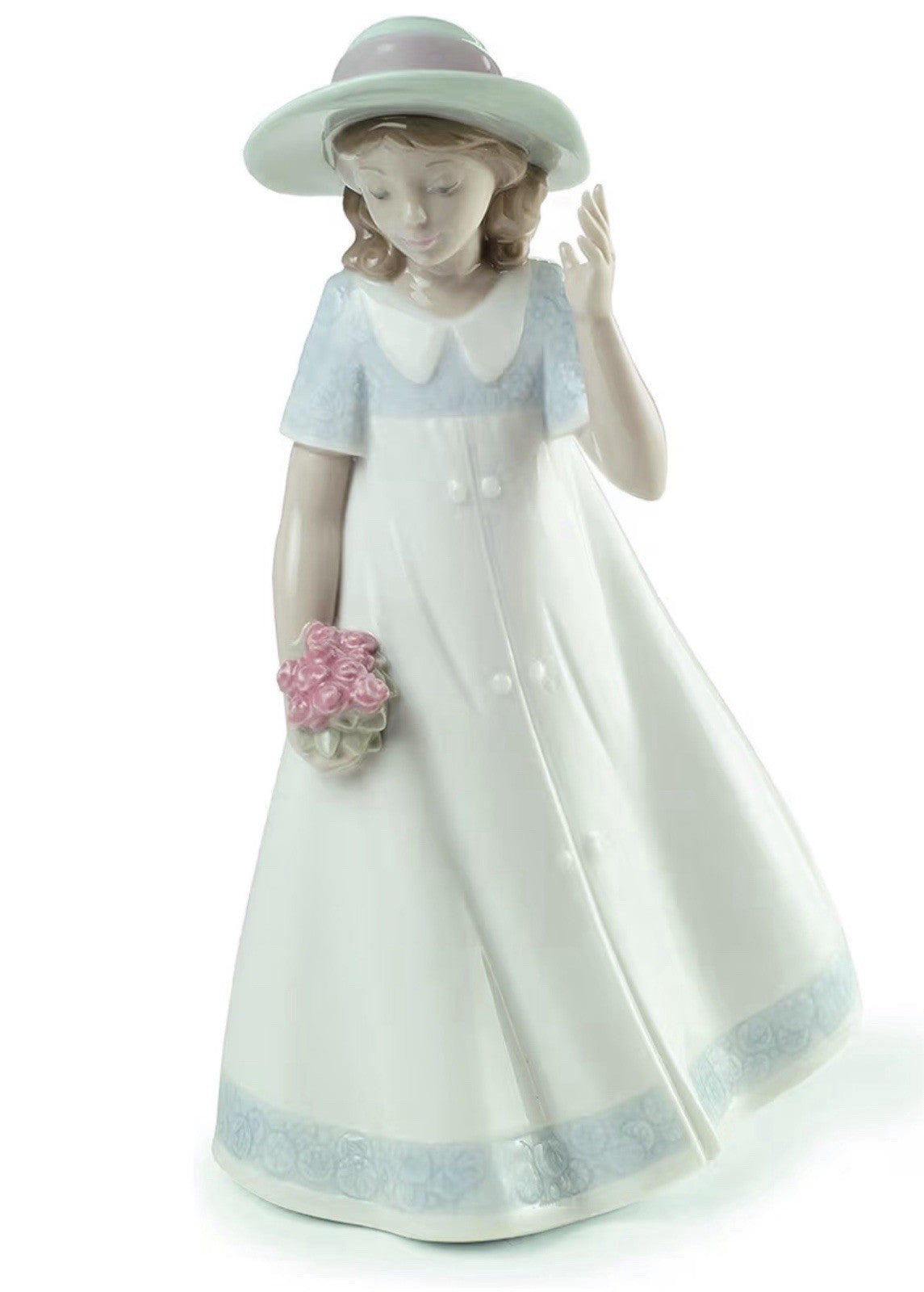 NAO by Lladro Spring Stroll Girl | Hand-Painted Porcelain Figurine | MPN 02001666 | Made in Spain | New Boxed