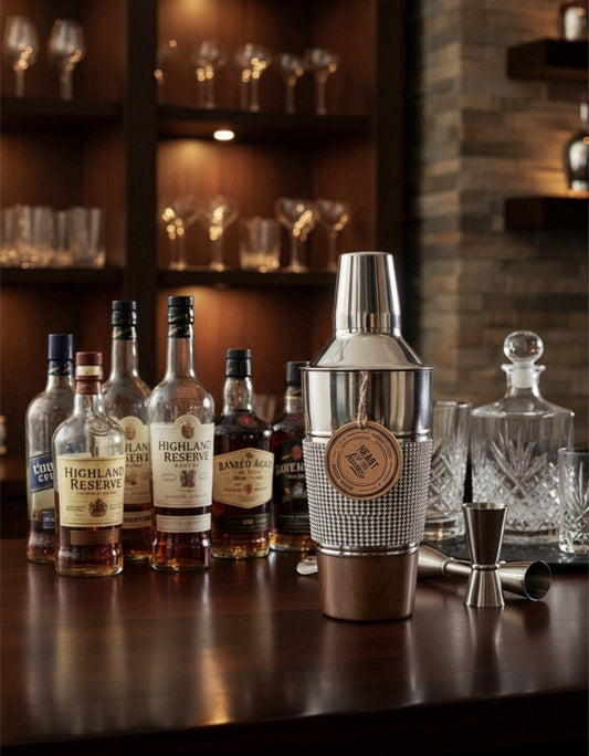 Retro Art Deco Crystal Cocktail Shaker 26cm | Diamanté Stainless Steel | Glamorous Home Bar Gift