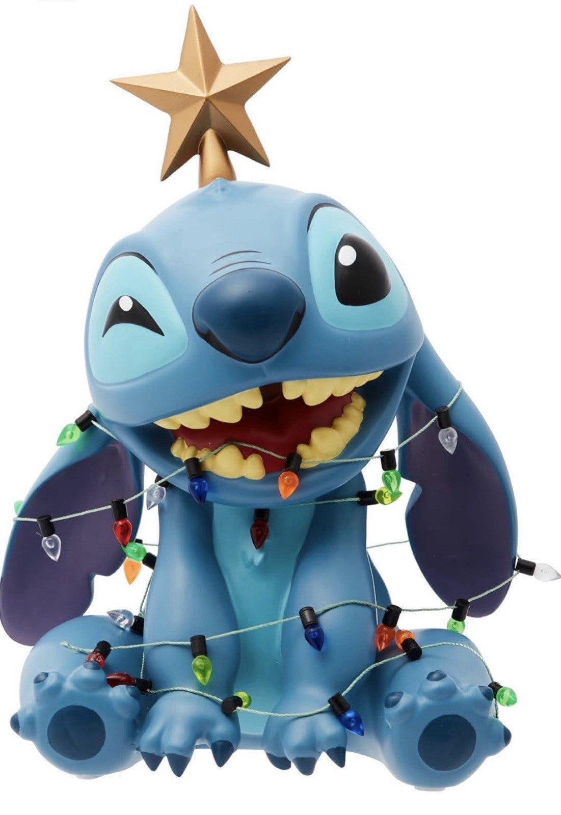 Disney Showcase Christmas Stitch Wrapped in Lights Figurine | 6015328 | New