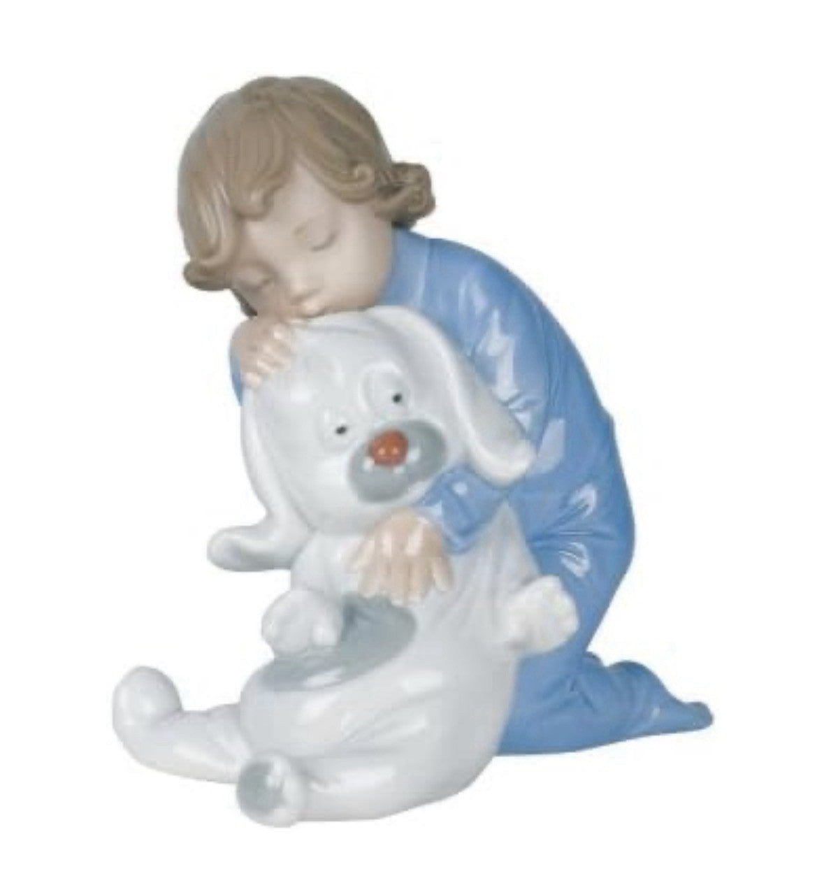 NAO by Lladro Good Night Kiss Teddy | Hand-Painted Porcelain Figurine | MPN 02001408 | Made in Spain | New Boxed