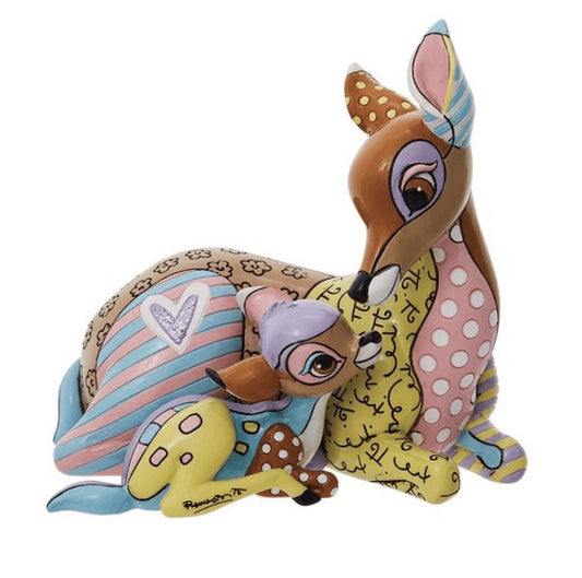 Disney by Britto Bambi & Mother Figurine | Hand-Painted Resin | 6010318 | New