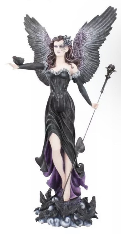 Maeven Raven Fairy Queen Figurine 78.5cm | Nemesis Now Gothic Angel Sculpture