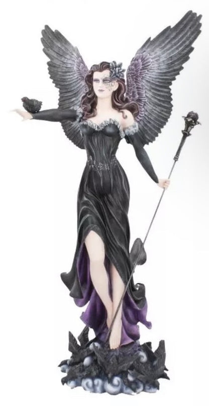 Maeven Raven Fairy Queen Figurine 78.5cm | Nemesis Now Gothic Angel Sculpture