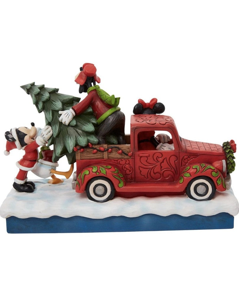 Disney Traditions Fab 4 Red Truck Xmas Cheer Christmas Figurine 6010868