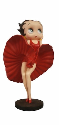 Betty Boop Classic Pose Red Dress Figurine 40cm | Rare Collectible Statue Hand-Painted 338086