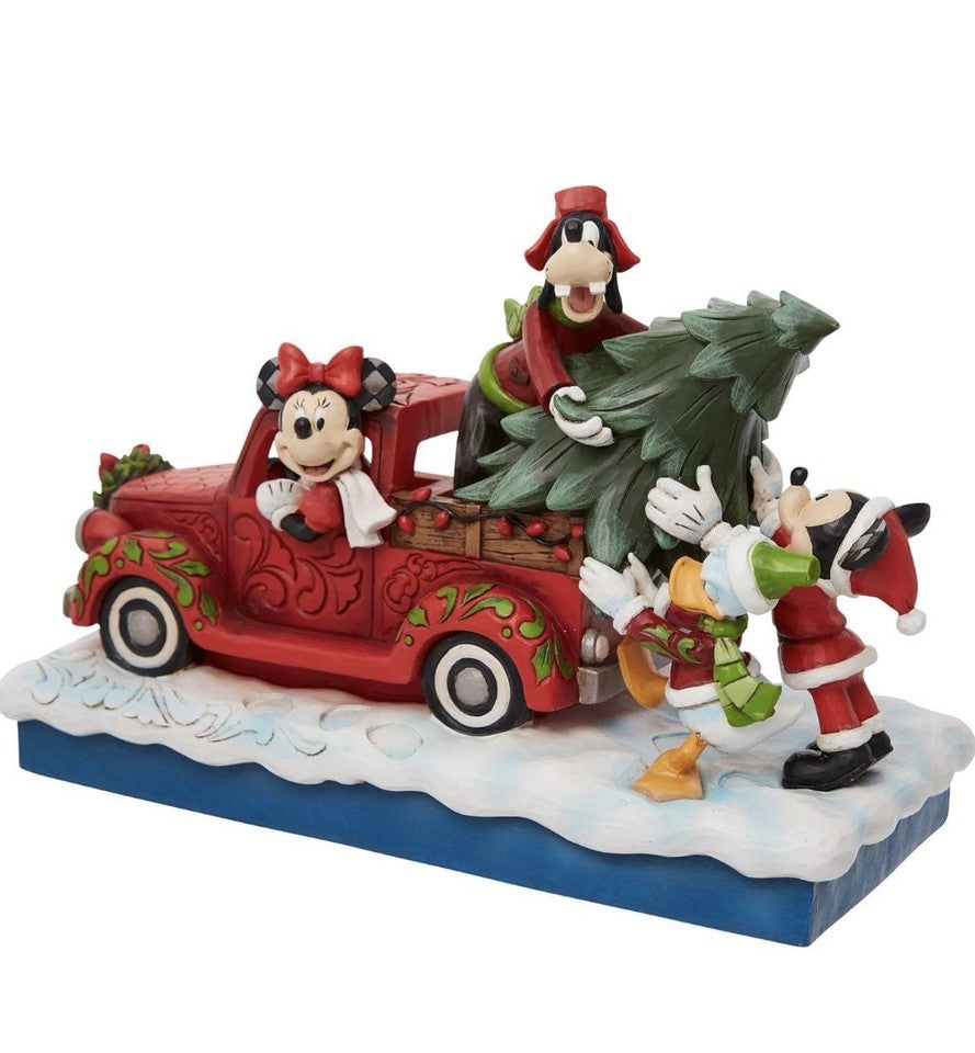 Disney Traditions Fab 4 Red Truck Xmas Cheer Christmas Figurine 6010868