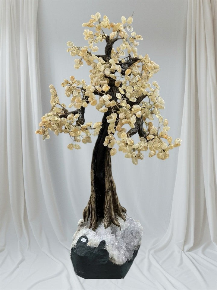 Large Citrine Crystal Tree 90cm | Natural Quartz Geode Base | 26kg | Brazilian Crystal Statement Piece