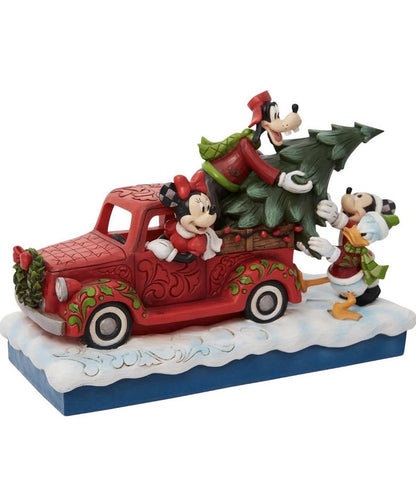 Disney Traditions Fab 4 Red Truck Xmas Cheer Christmas Figurine 6010868