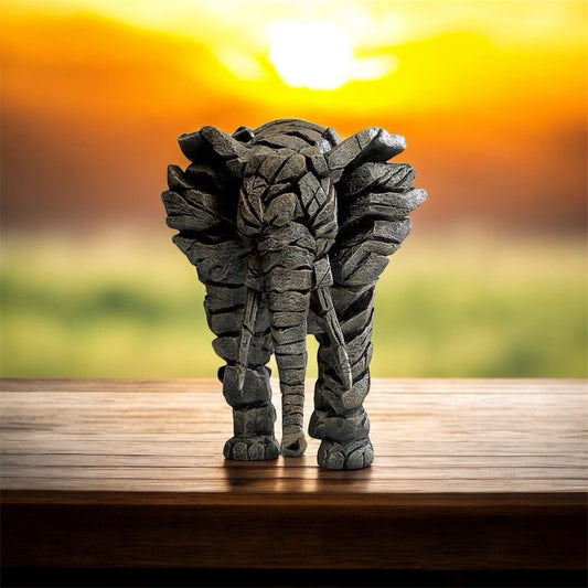 Edge Sculpture African Elephant Figurine | Matt Buckley Hand-Painted Contemporary Wildlife Sculpture 39cm