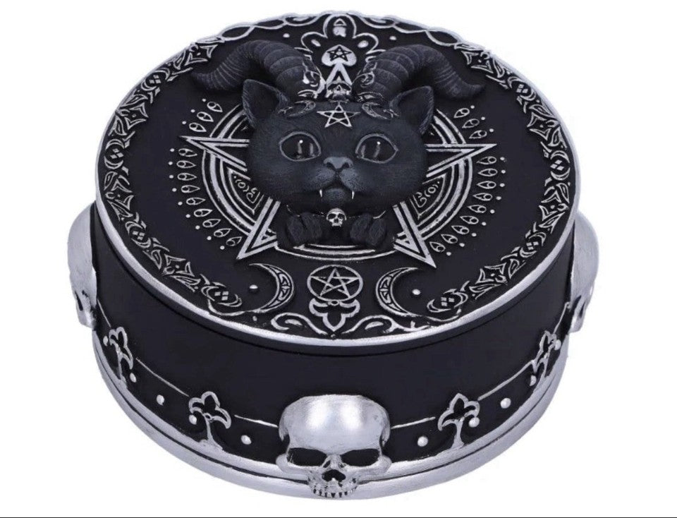 Nemesis Now Cult Cuties Pawzuph Horned Cat Trinket Box | Gothic Jewellery Box B6198W2