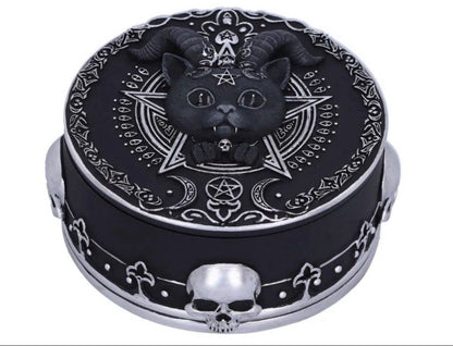 Nemesis Now Cult Cuties Pawzuph Horned Cat Trinket Box | Gothic Jewellery Box B6198W2