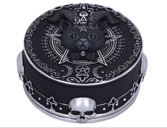 Nemesis Now Cult Cuties Pawzuph Horned Cat Trinket Box | Gothic Jewellery Box B6198W2