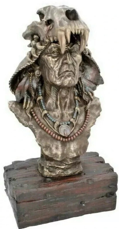 Native American Indian Chief Figurine 51cm | Nemesis Now Bronze Effect Resin Sculpture