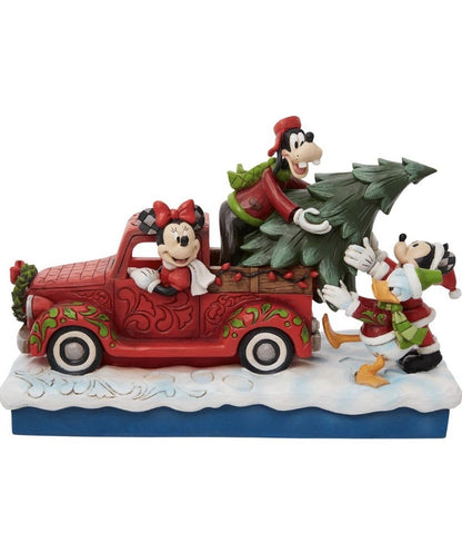 Disney Traditions Fab 4 Red Truck Xmas Cheer Christmas Figurine 6010868