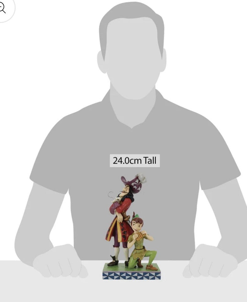 Peter Pan & Captain Hook Good vs Evil Figurine 24cm | Disney Traditions Jim Shore Devious and Daring 6011928