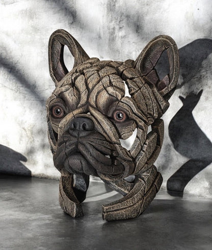 French Bulldog Bust Fawn Sculpture | Edge Sculpture Matt Buckley Hand-Painted Marble Resin 31cm